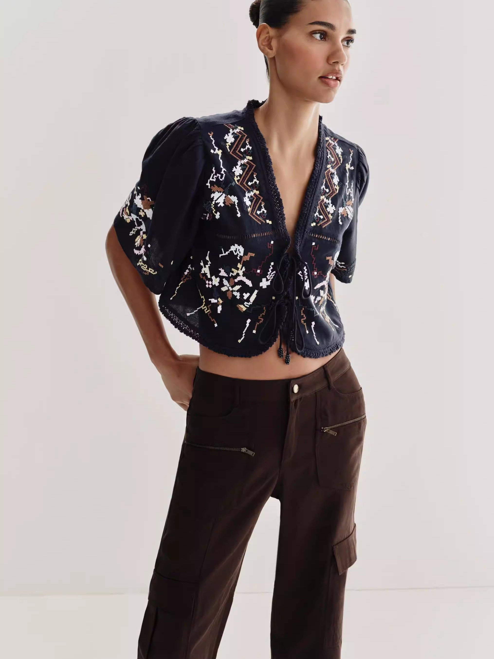 Ethnic Fashion Design - Yeni Yazlık Kadın Bol Kesim Kısa